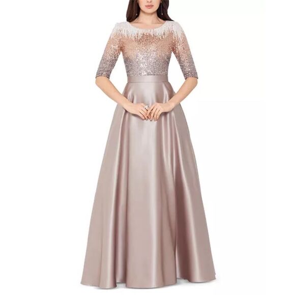 Betsy & Adam Embellished Satin Ball Gown - Picture 1 of 7